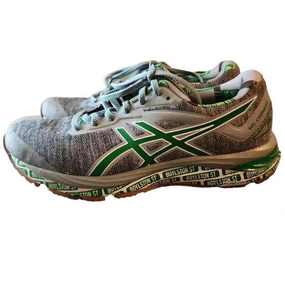 Asics Gel-Cumulus 20 2019 BOSTON Ltd EDITION Women Running Shoes Sz 9 Grey Green - Picture 3 of 11
